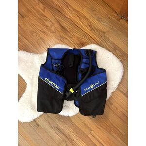 Cousteau Aqua Lung Scuba Diving Vest Blue & Black Size S